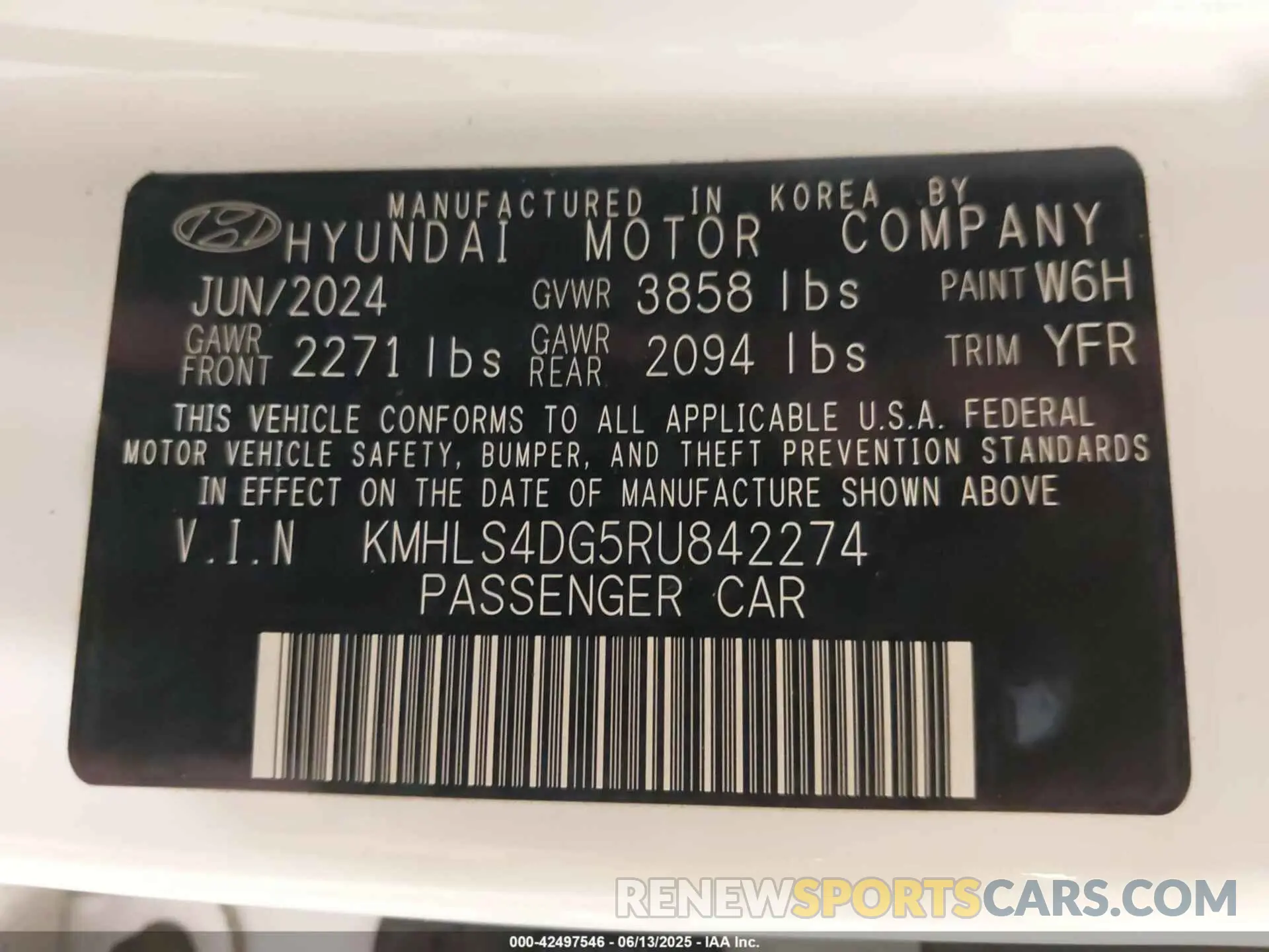 9 Photograph of a damaged car KMHLS4DG5RU842274 HYUNDAI ELANTRA 2024