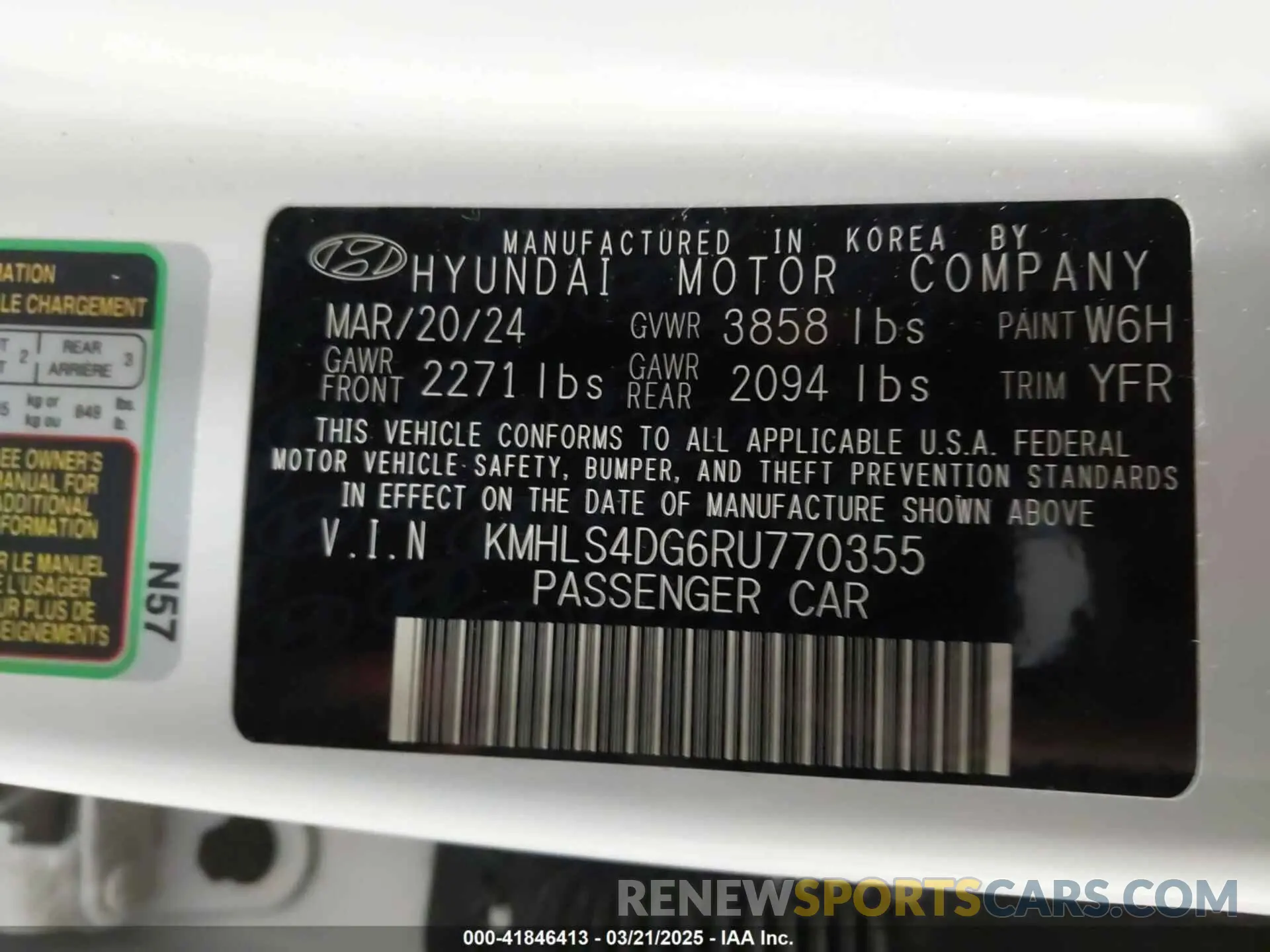 9 Photograph of a damaged car KMHLS4DG6RU770355 HYUNDAI ELANTRA 2024