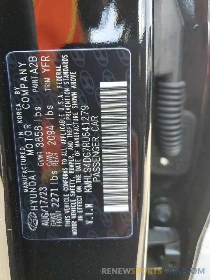 12 Photograph of a damaged car KMHLS4DG7RU641279 HYUNDAI ELANTRA 2024