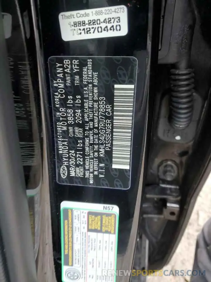 12 Photograph of a damaged car KMHLS4DG7RU778853 HYUNDAI ELANTRA 2024