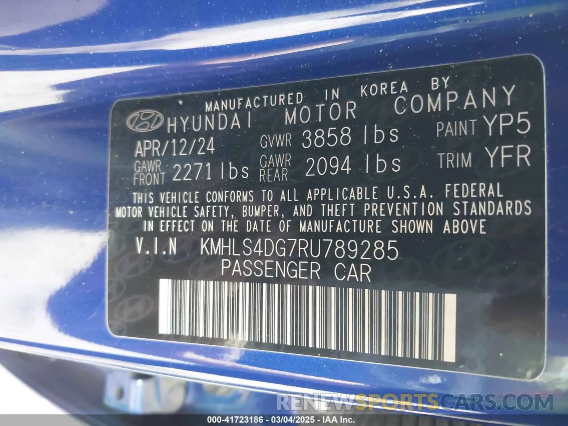 9 Photograph of a damaged car KMHLS4DG7RU789285 HYUNDAI ELANTRA 2024