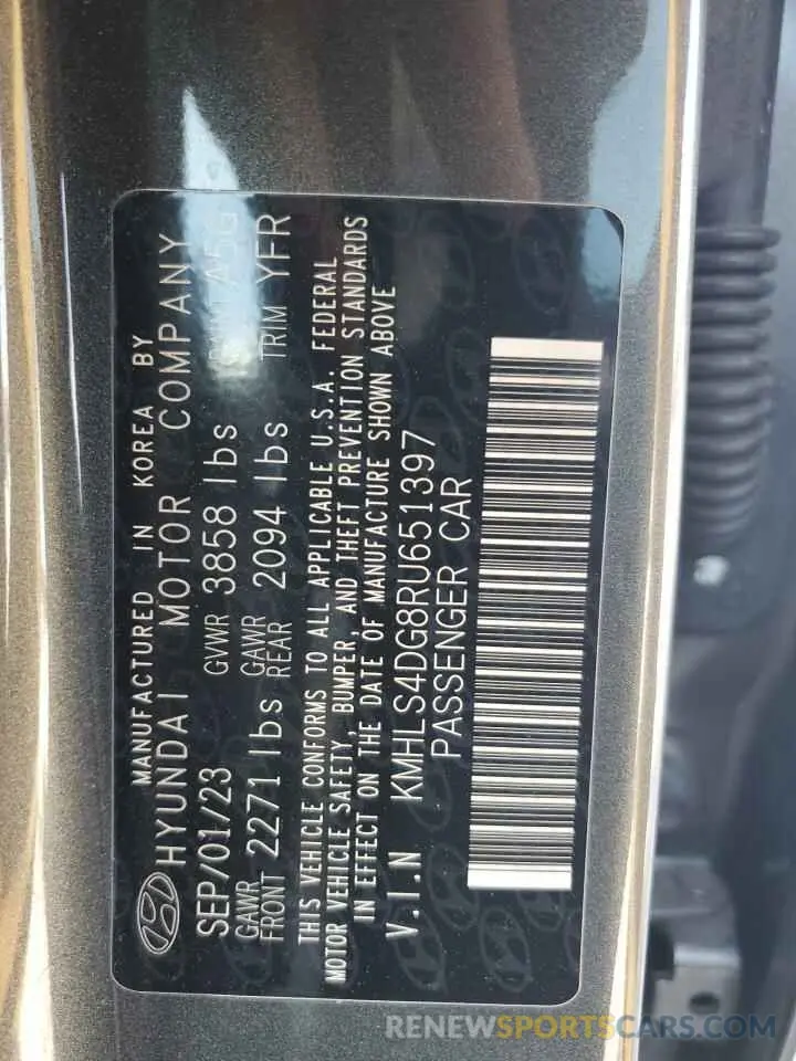 12 Photograph of a damaged car KMHLS4DG8RU651397 HYUNDAI ELANTRA 2024