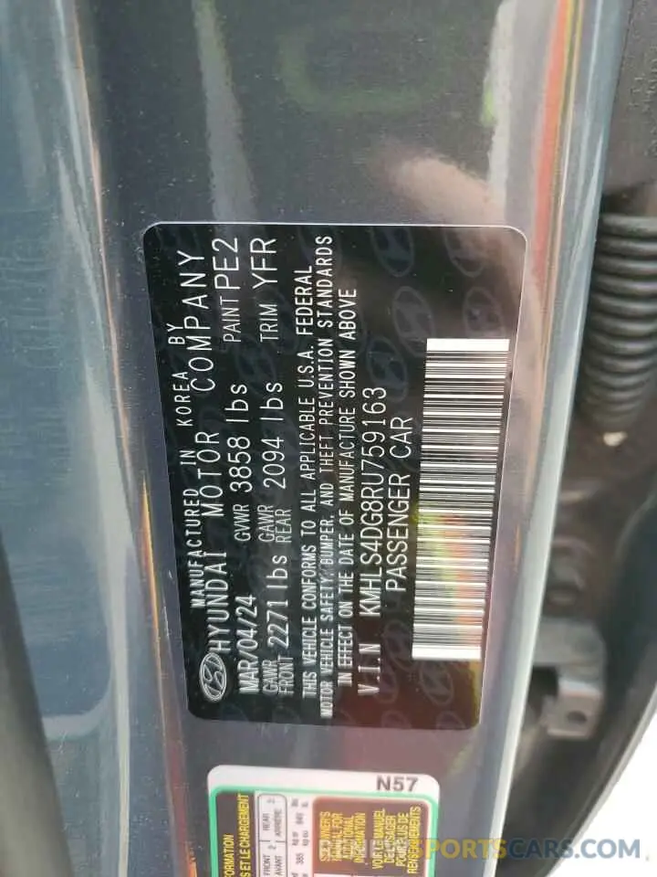 12 Photograph of a damaged car KMHLS4DG8RU759163 HYUNDAI ELANTRA 2024
