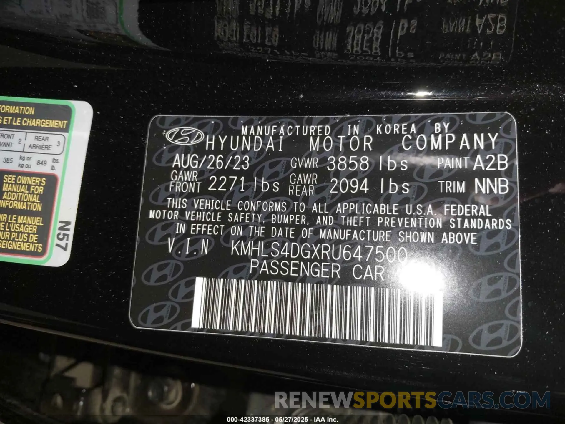 9 Photograph of a damaged car KMHLS4DGXRU647500 HYUNDAI ELANTRA 2024
