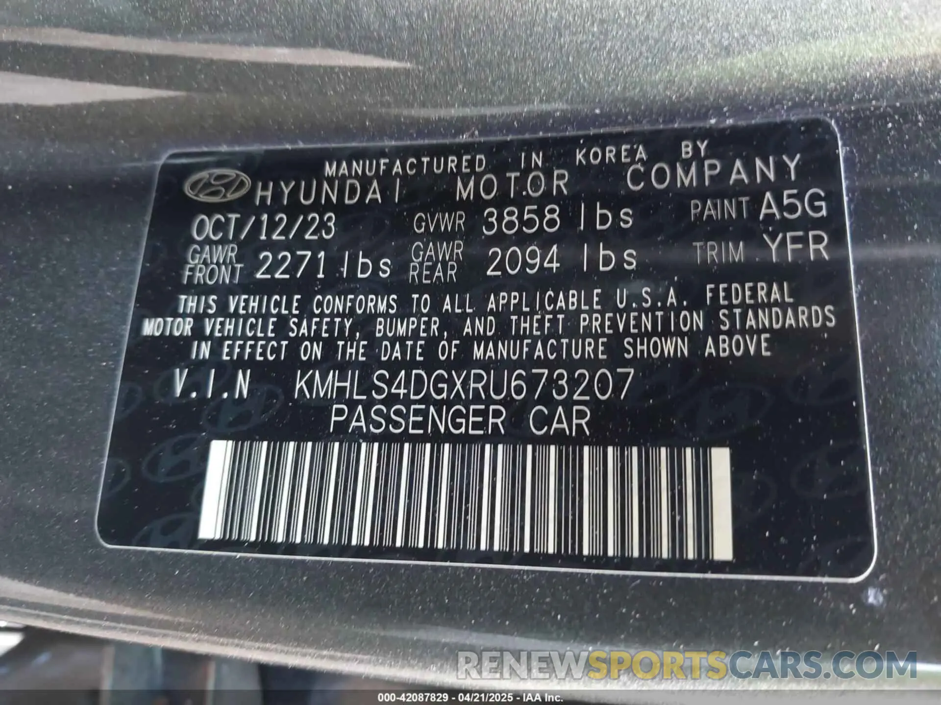 9 Photograph of a damaged car KMHLS4DGXRU673207 HYUNDAI ELANTRA 2024