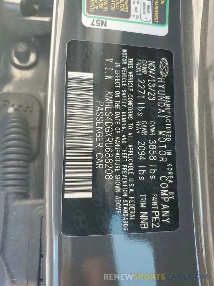 12 Photograph of a damaged car KMHLS4DGXRU688208 HYUNDAI ELANTRA 2024