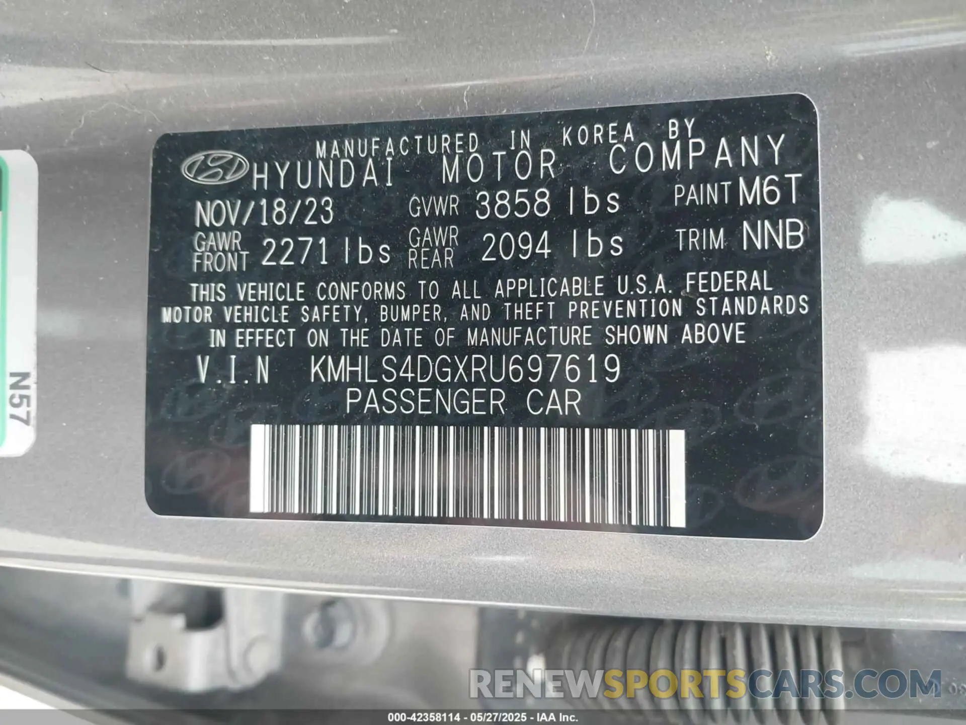 9 Photograph of a damaged car KMHLS4DGXRU697619 HYUNDAI ELANTRA 2024