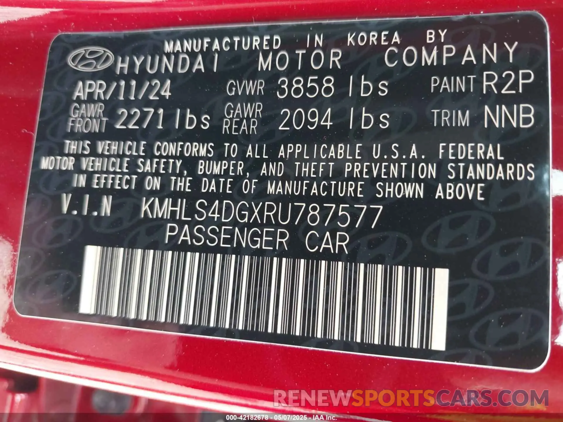 9 Photograph of a damaged car KMHLS4DGXRU787577 HYUNDAI ELANTRA 2024