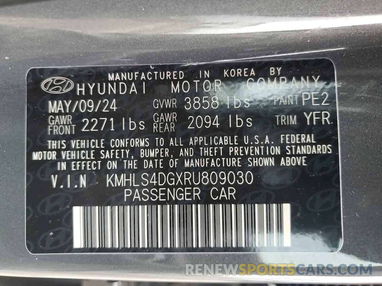 12 Photograph of a damaged car KMHLS4DGXRU809030 HYUNDAI ELANTRA 2024