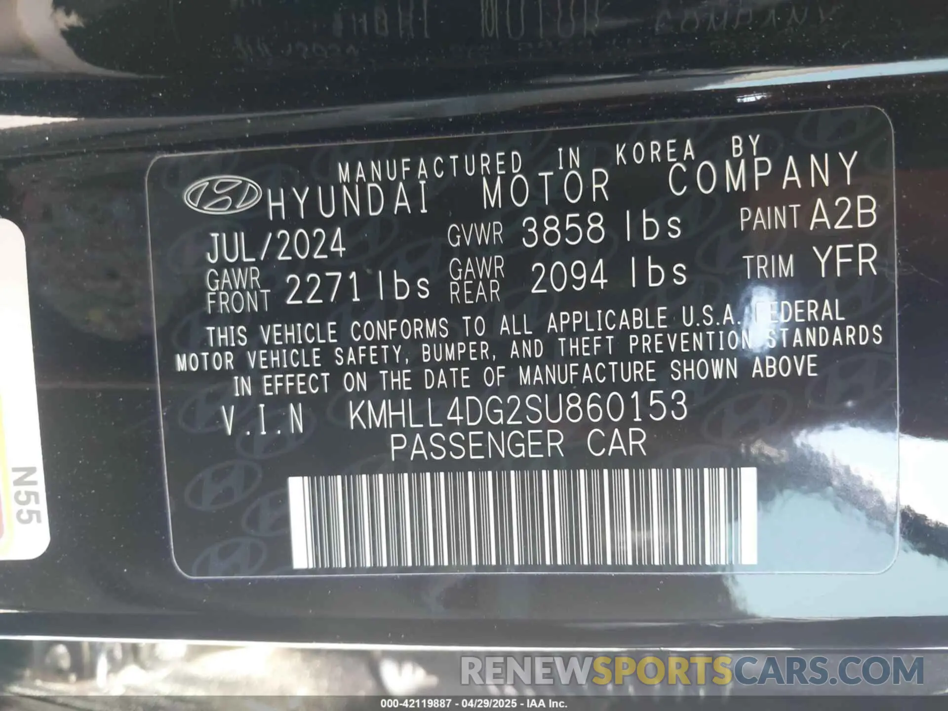 9 Photograph of a damaged car KMHLL4DG2SU860153 HYUNDAI ELANTRA 2025