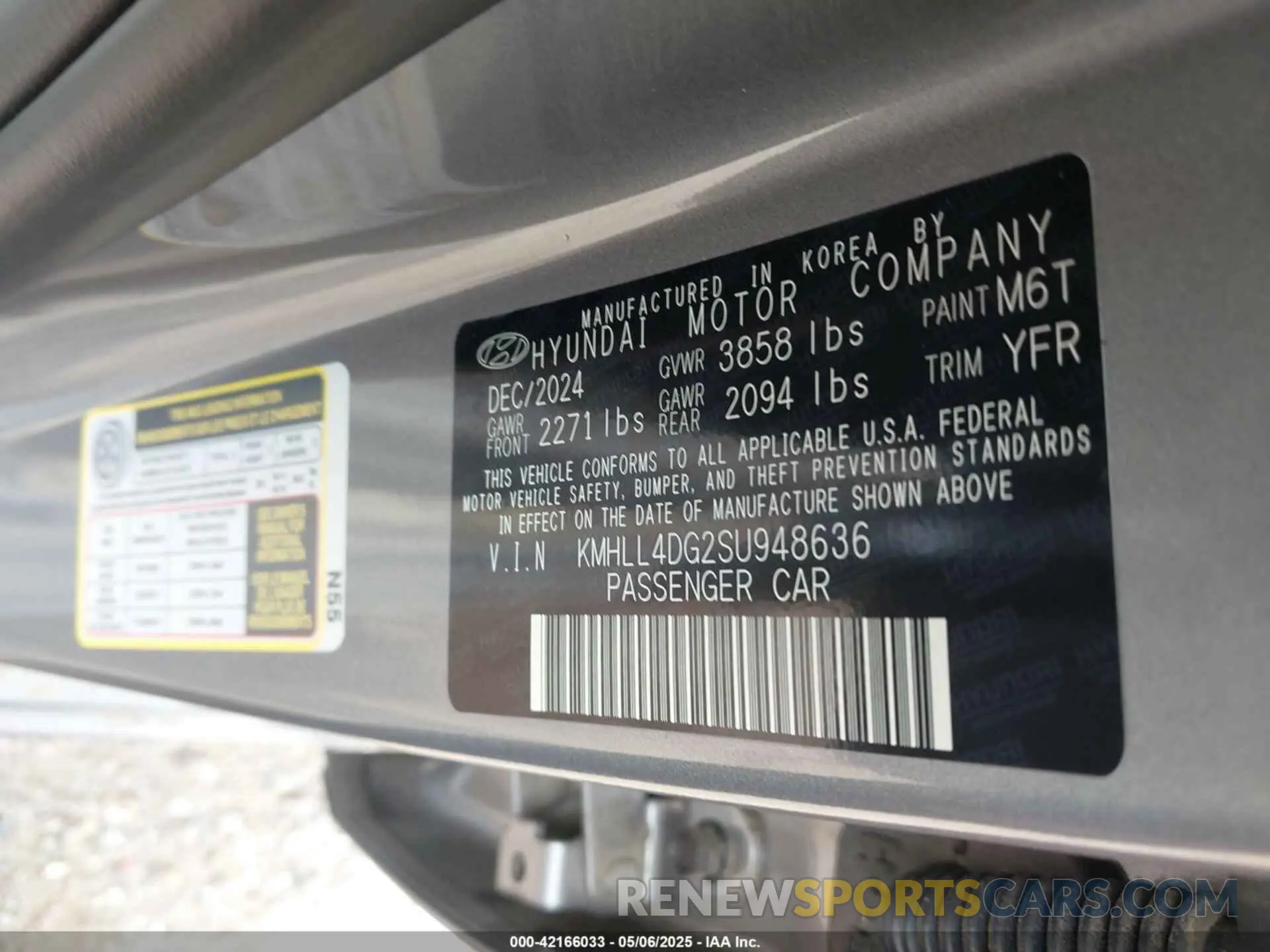 9 Photograph of a damaged car KMHLL4DG2SU948636 HYUNDAI ELANTRA 2025