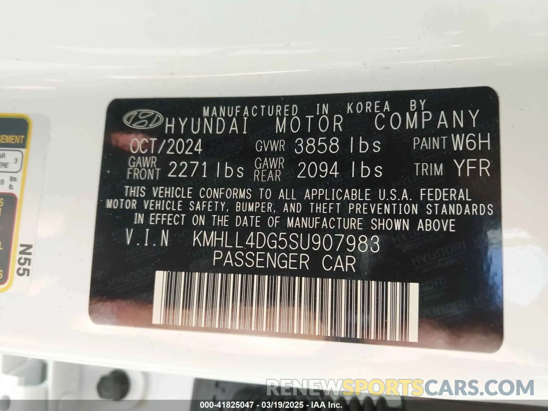 9 Photograph of a damaged car KMHLL4DG5SU907983 HYUNDAI ELANTRA 2025