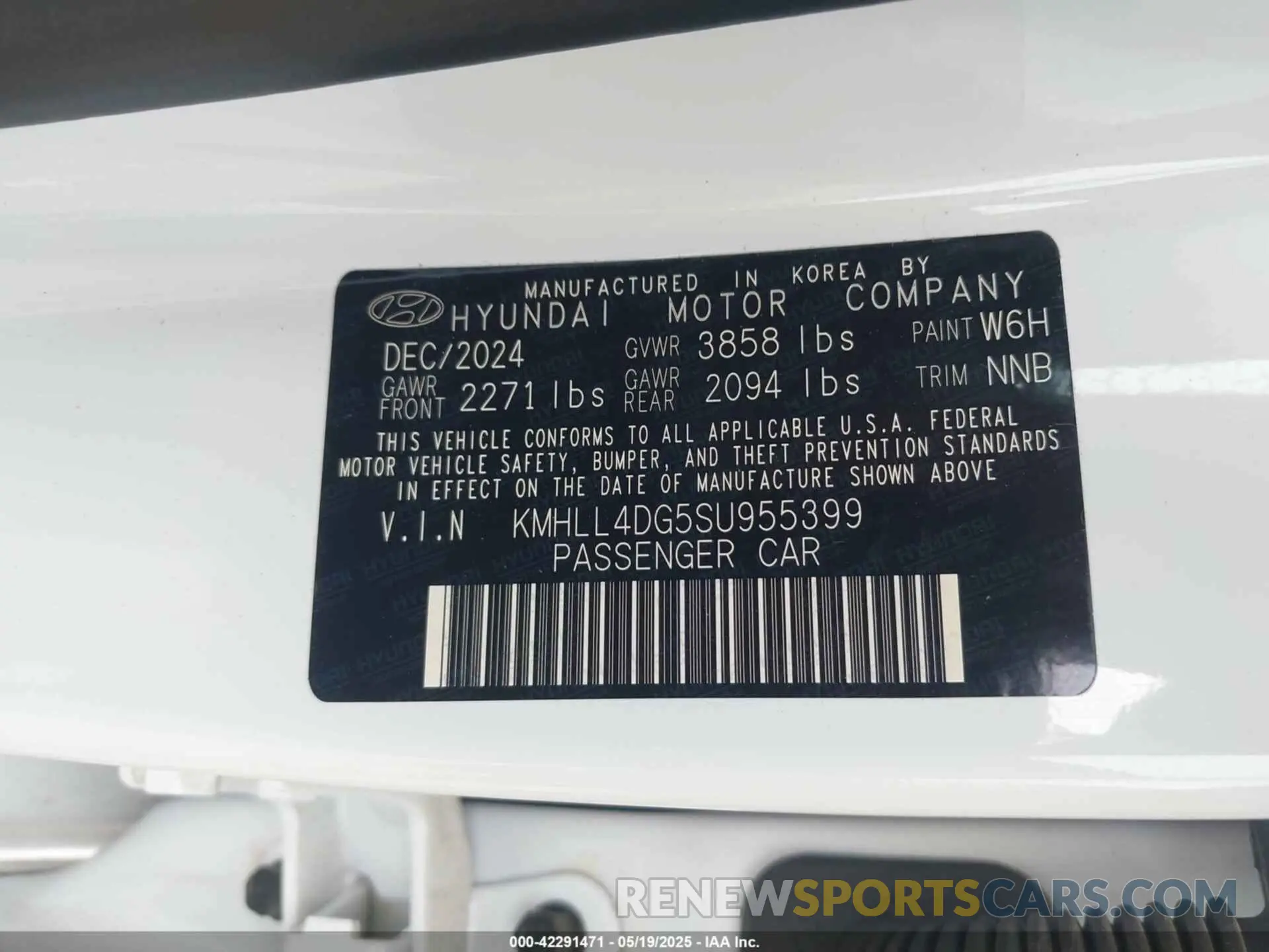 9 Photograph of a damaged car KMHLL4DG5SU955399 HYUNDAI ELANTRA 2025
