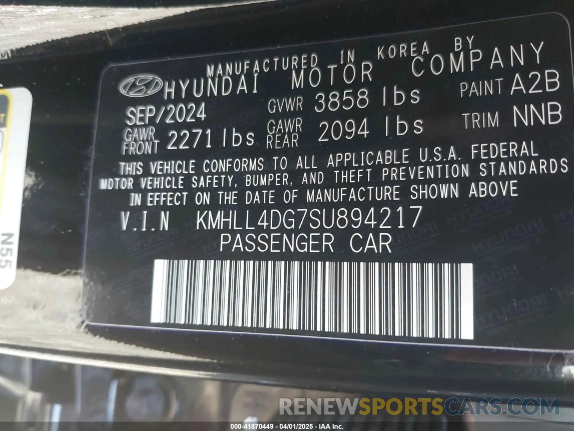 9 Photograph of a damaged car KMHLL4DG7SU894217 HYUNDAI ELANTRA 2025