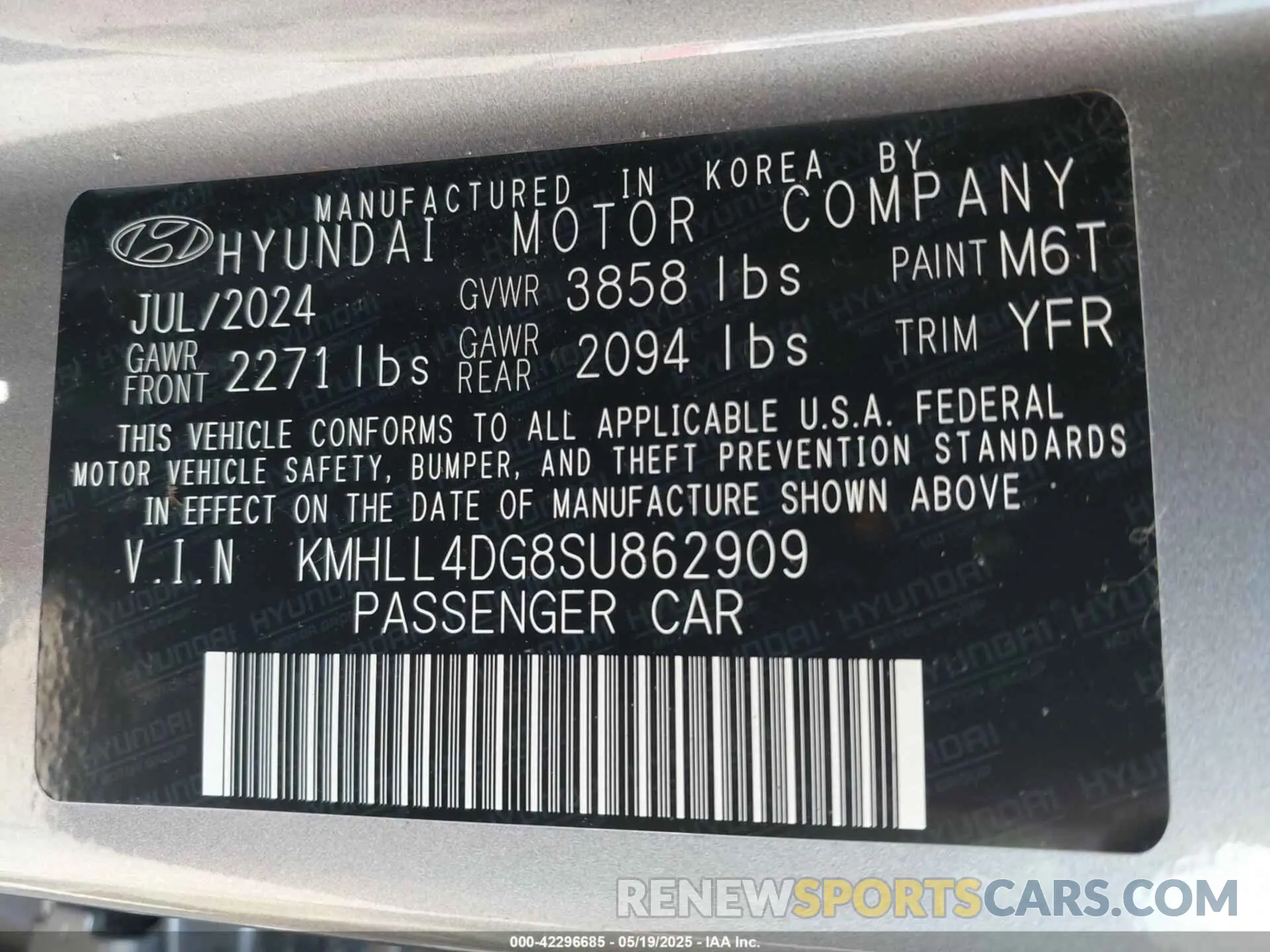 9 Photograph of a damaged car KMHLL4DG8SU862909 HYUNDAI ELANTRA 2025