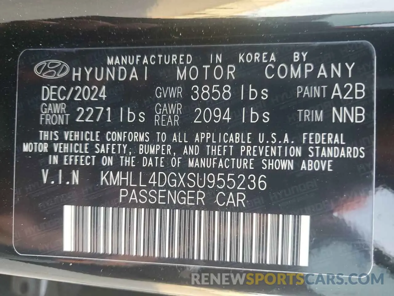12 Photograph of a damaged car KMHLL4DGXSU955236 HYUNDAI ELANTRA 2025