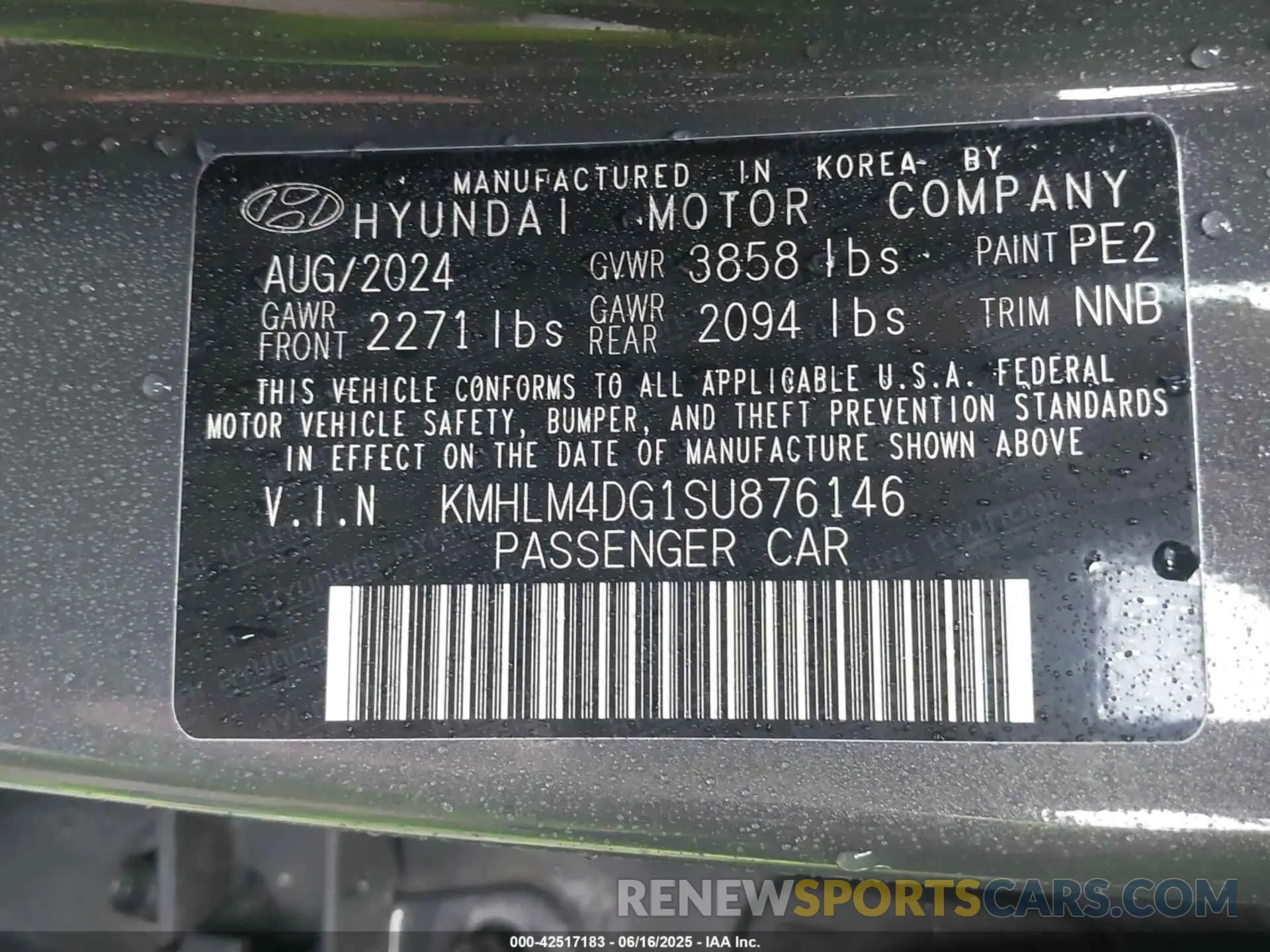 9 Photograph of a damaged car KMHLM4DG1SU876146 HYUNDAI ELANTRA 2025