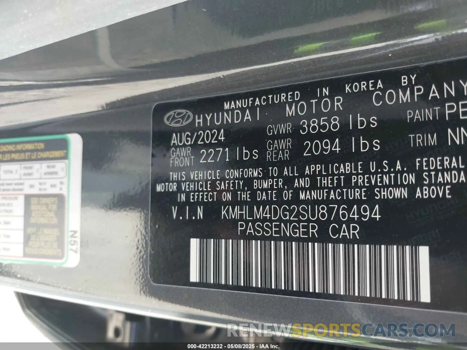 9 Photograph of a damaged car KMHLM4DG2SU876494 HYUNDAI ELANTRA 2025