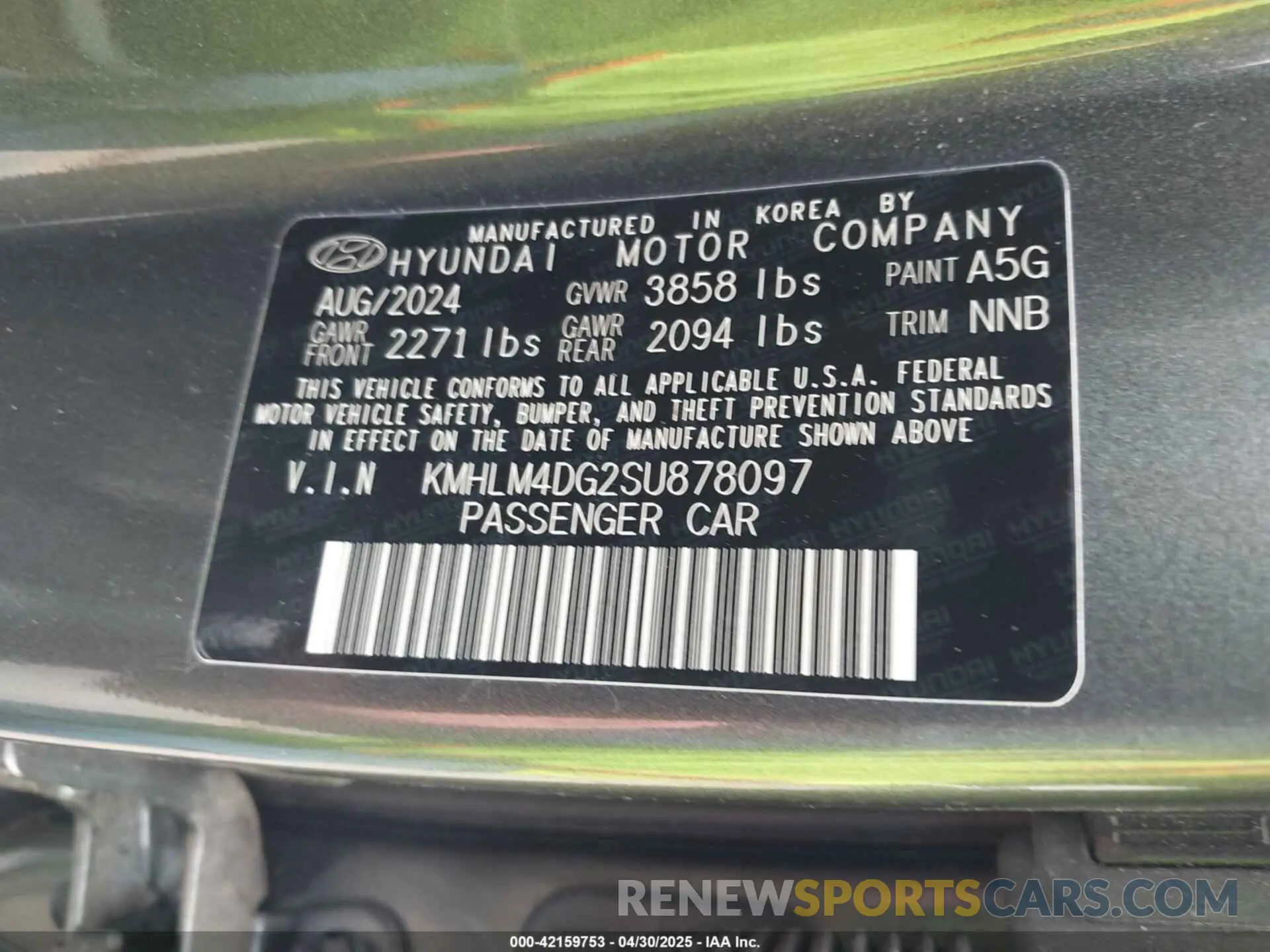 9 Photograph of a damaged car KMHLM4DG2SU878097 HYUNDAI ELANTRA 2025