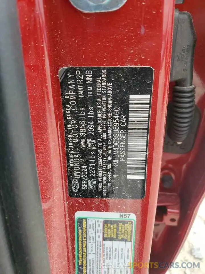 13 Photograph of a damaged car KMHLM4DG3SU895460 HYUNDAI ELANTRA 2025