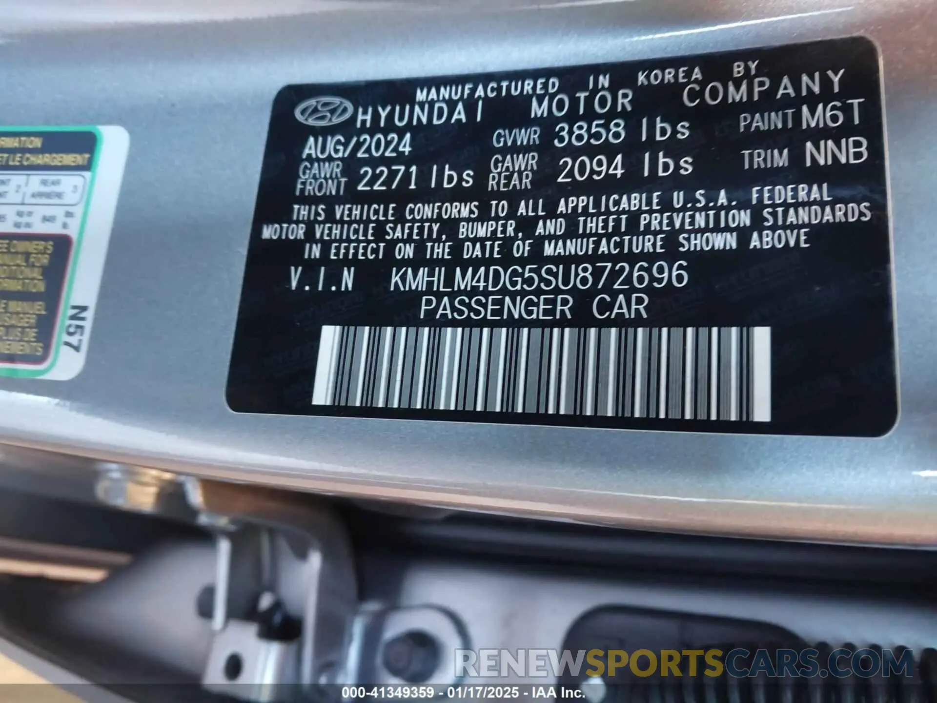 9 Photograph of a damaged car KMHLM4DG5SU872696 HYUNDAI ELANTRA 2025