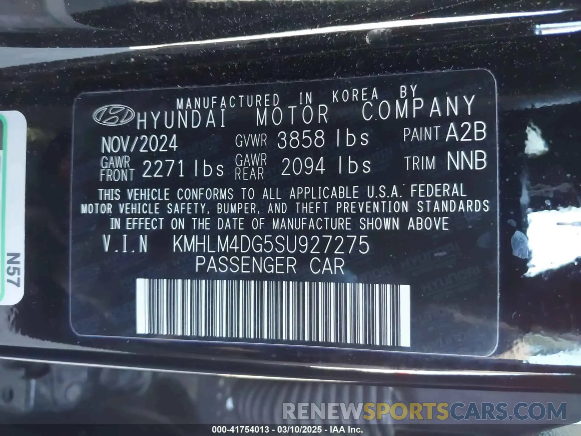 9 Photograph of a damaged car KMHLM4DG5SU927275 HYUNDAI ELANTRA 2025