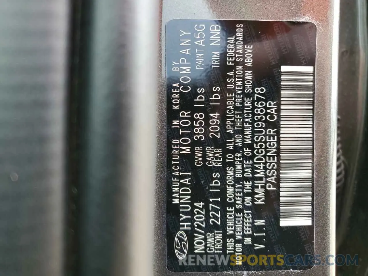 12 Photograph of a damaged car KMHLM4DG5SU938678 HYUNDAI ELANTRA 2025