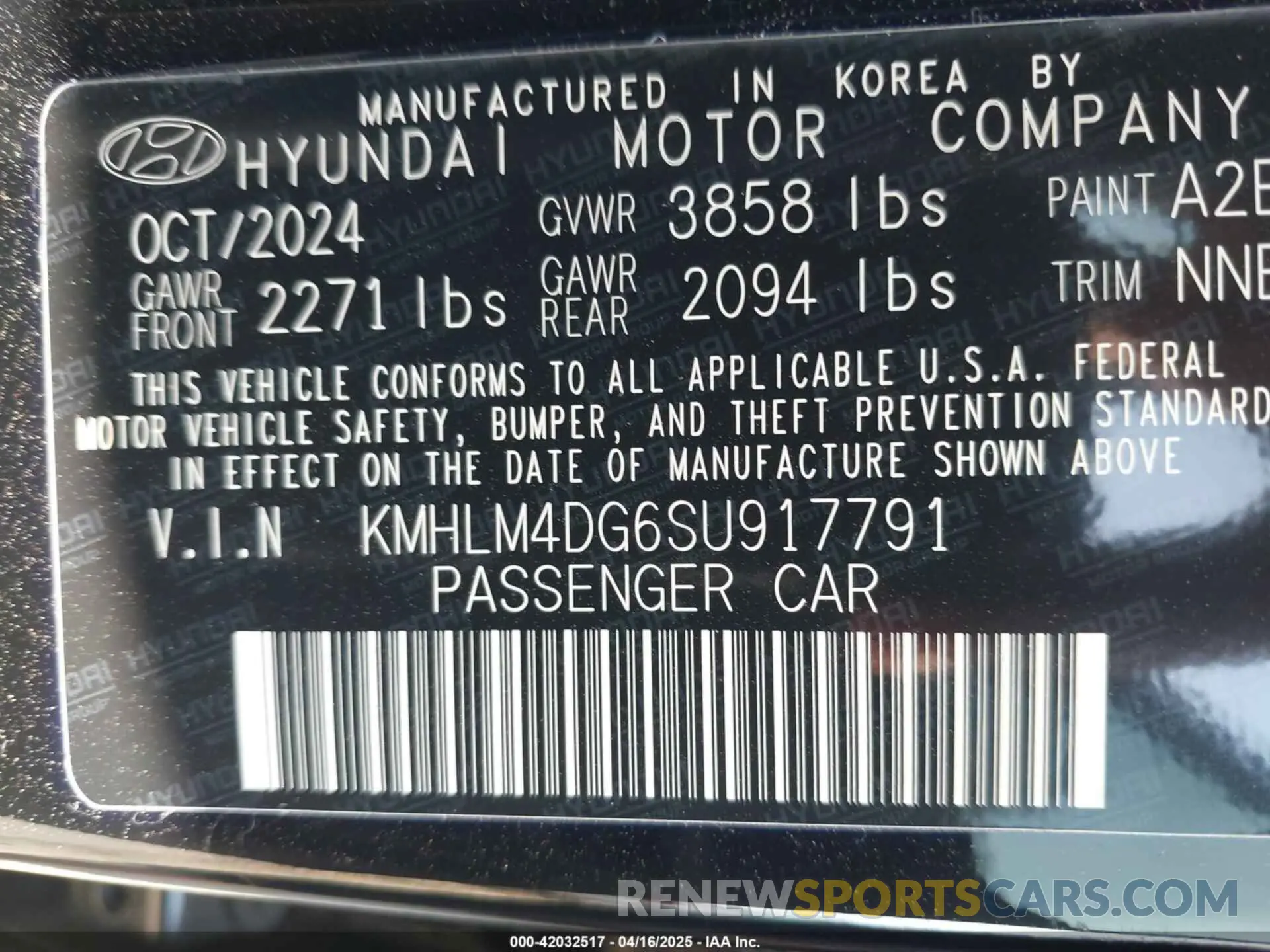 9 Photograph of a damaged car KMHLM4DG6SU917791 HYUNDAI ELANTRA 2025