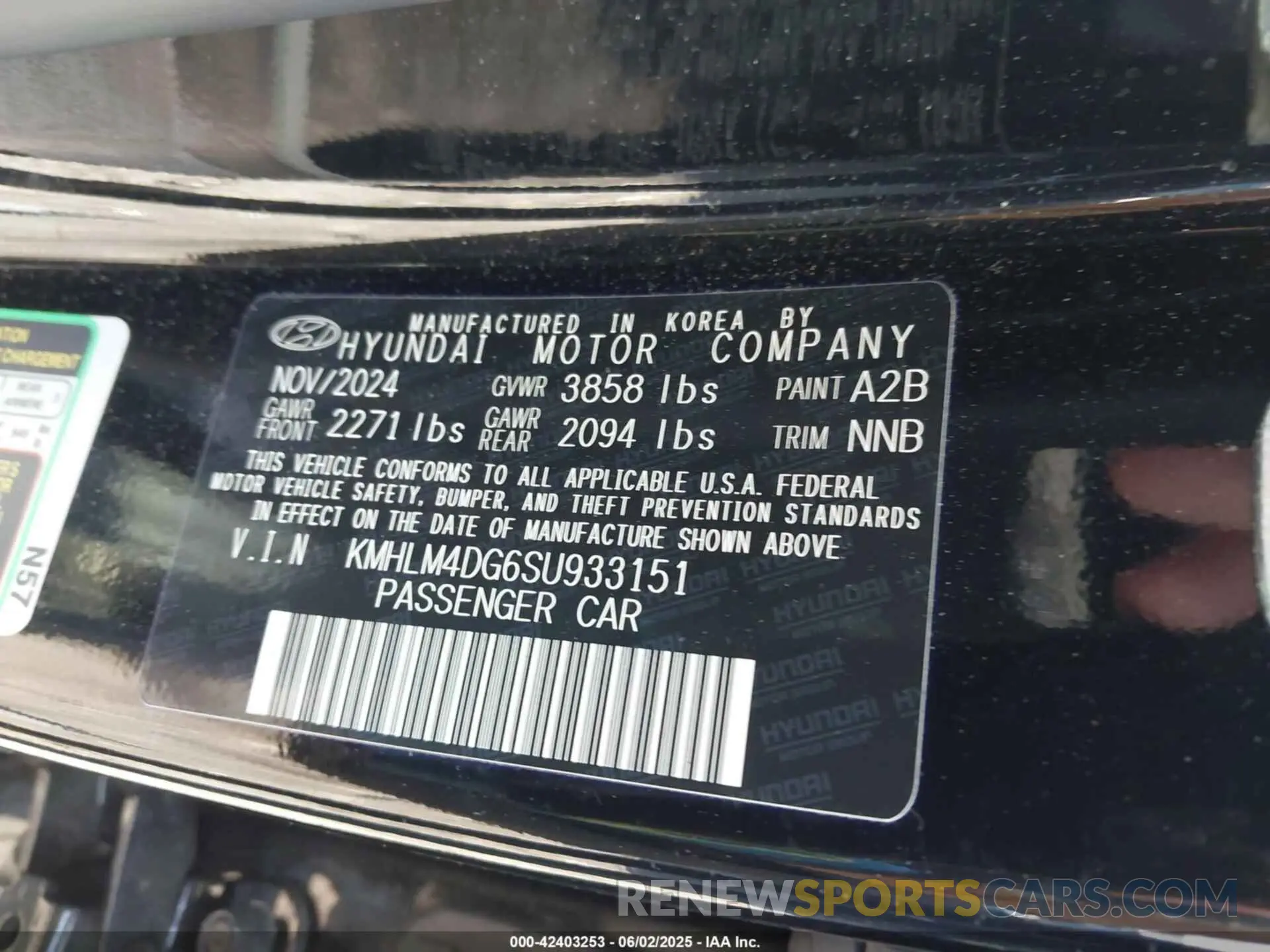 9 Photograph of a damaged car KMHLM4DG6SU933151 HYUNDAI ELANTRA 2025