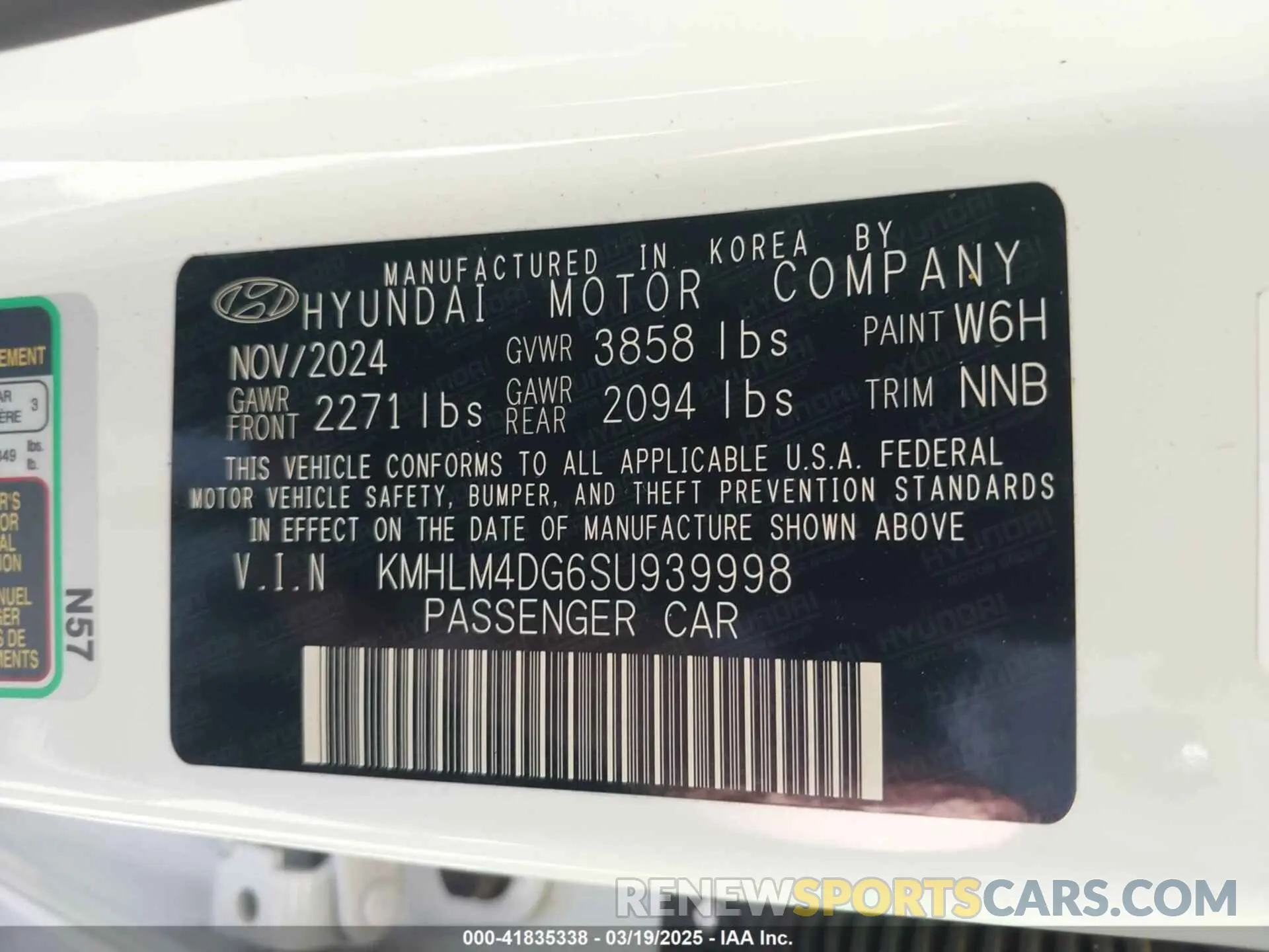 9 Photograph of a damaged car KMHLM4DG6SU939998 HYUNDAI ELANTRA 2025