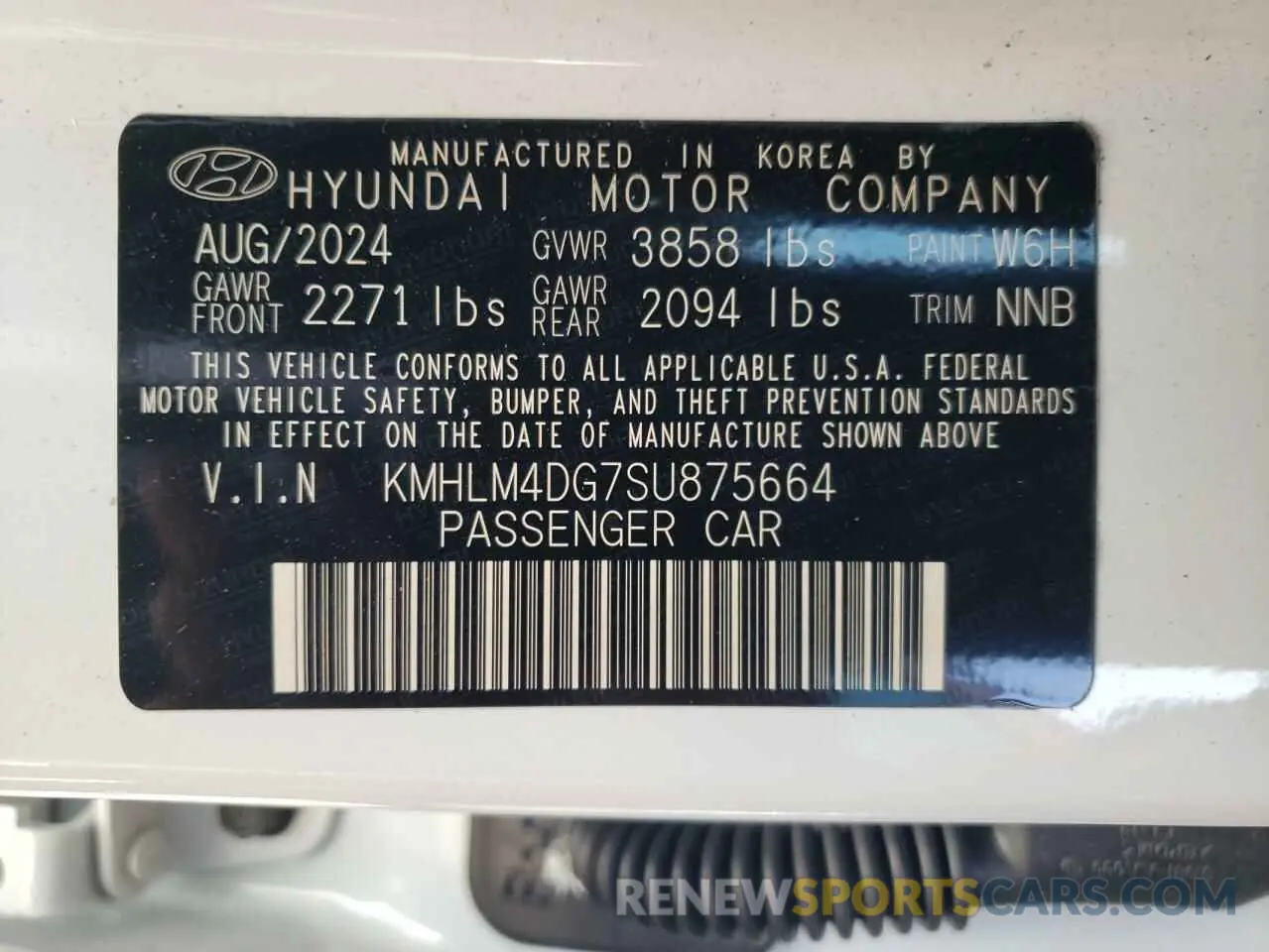 14 Photograph of a damaged car KMHLM4DG7SU875664 HYUNDAI ELANTRA 2025