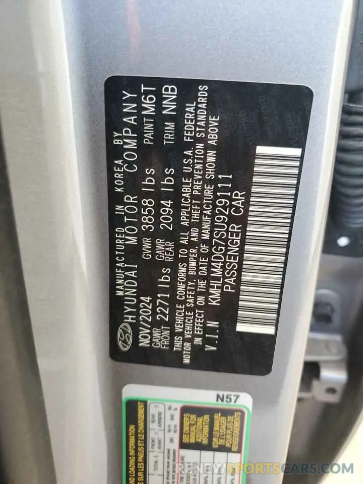 12 Photograph of a damaged car KMHLM4DG7SU929111 HYUNDAI ELANTRA 2025