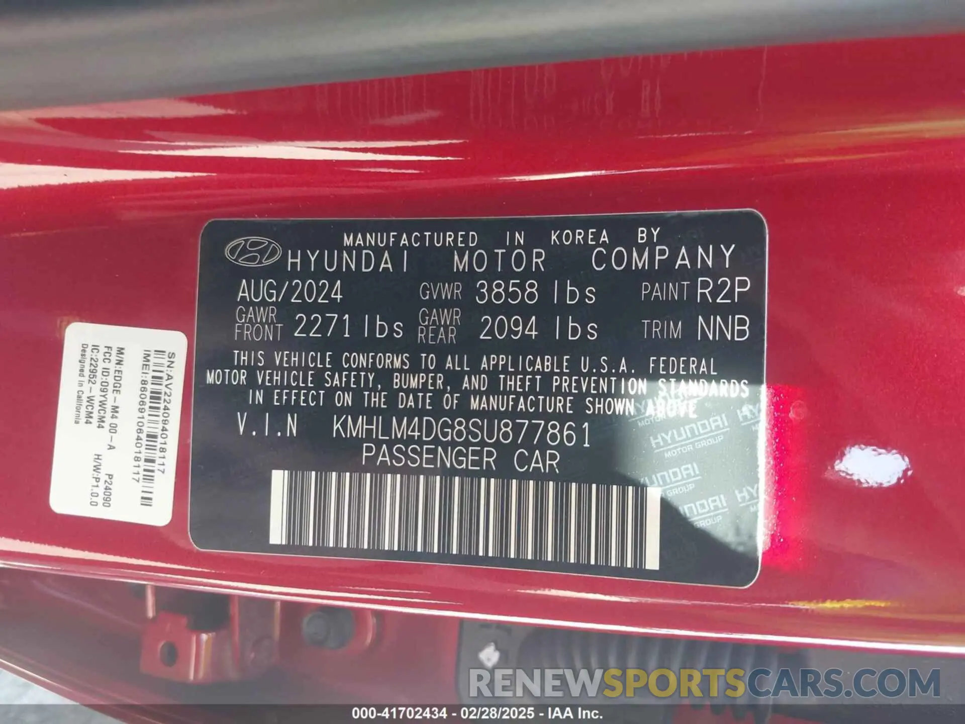 9 Photograph of a damaged car KMHLM4DG8SU877861 HYUNDAI ELANTRA 2025