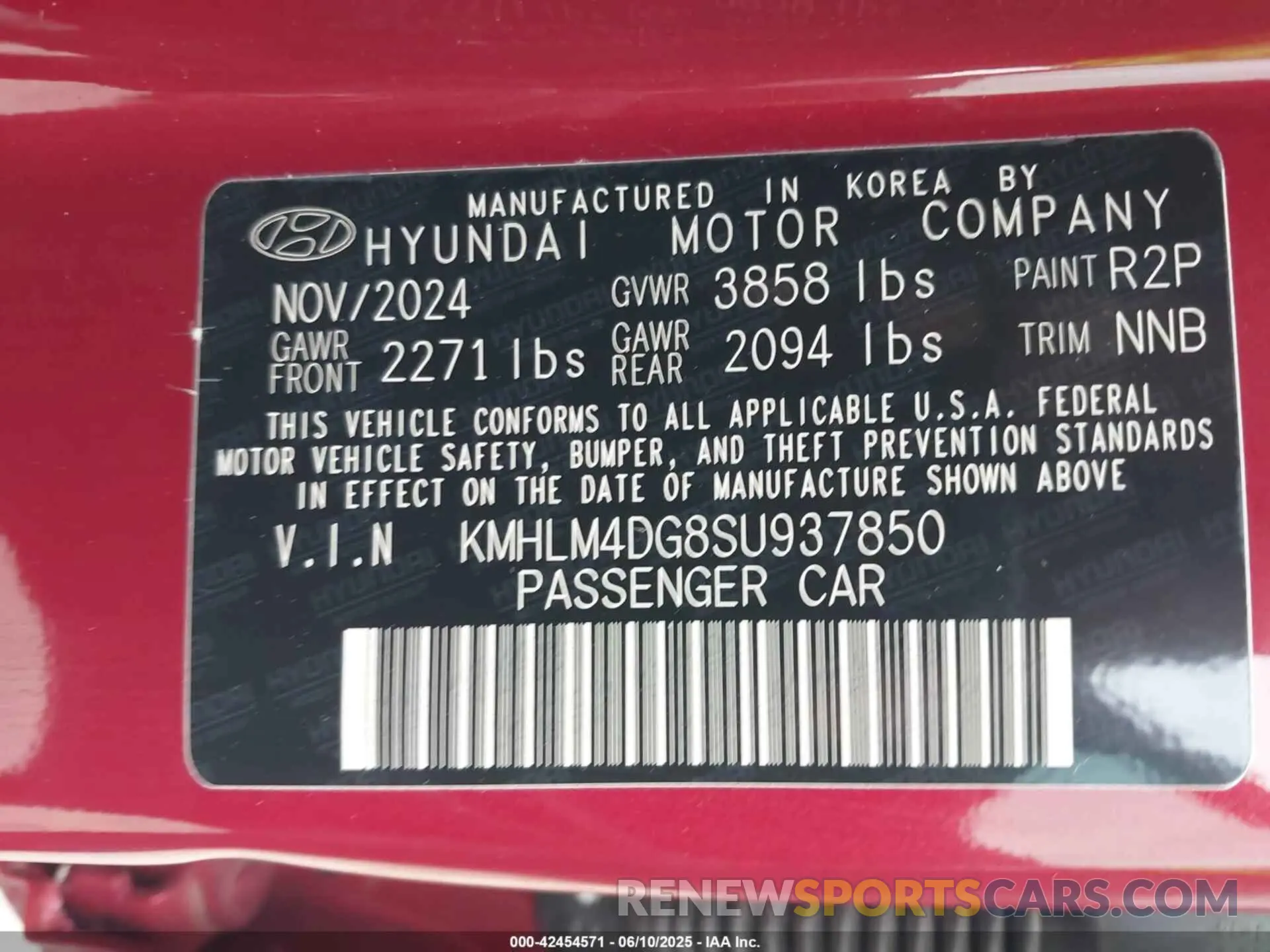 9 Photograph of a damaged car KMHLM4DG8SU937850 HYUNDAI ELANTRA 2025