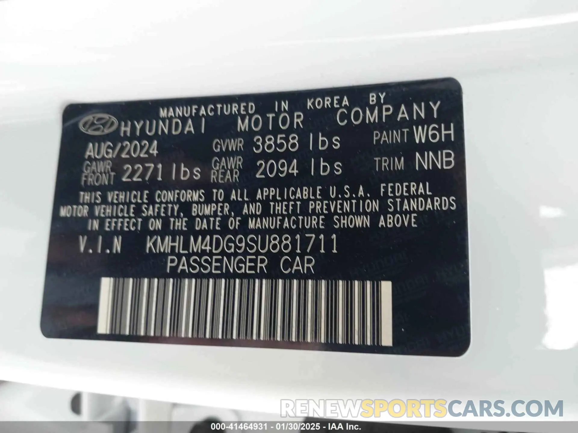 9 Photograph of a damaged car KMHLM4DG9SU881711 HYUNDAI ELANTRA 2025