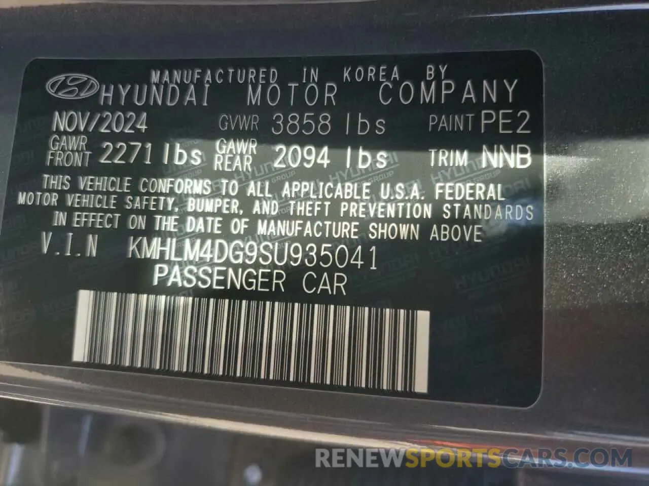 15 Photograph of a damaged car KMHLM4DG9SU935041 HYUNDAI ELANTRA 2025