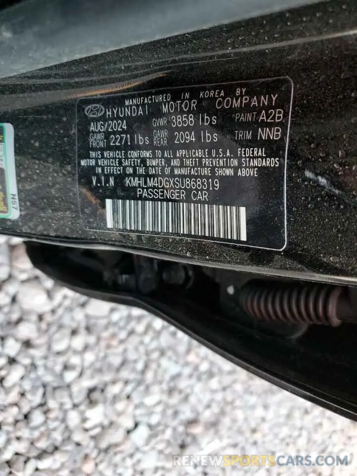 13 Photograph of a damaged car KMHLM4DGXSU868319 HYUNDAI ELANTRA 2025