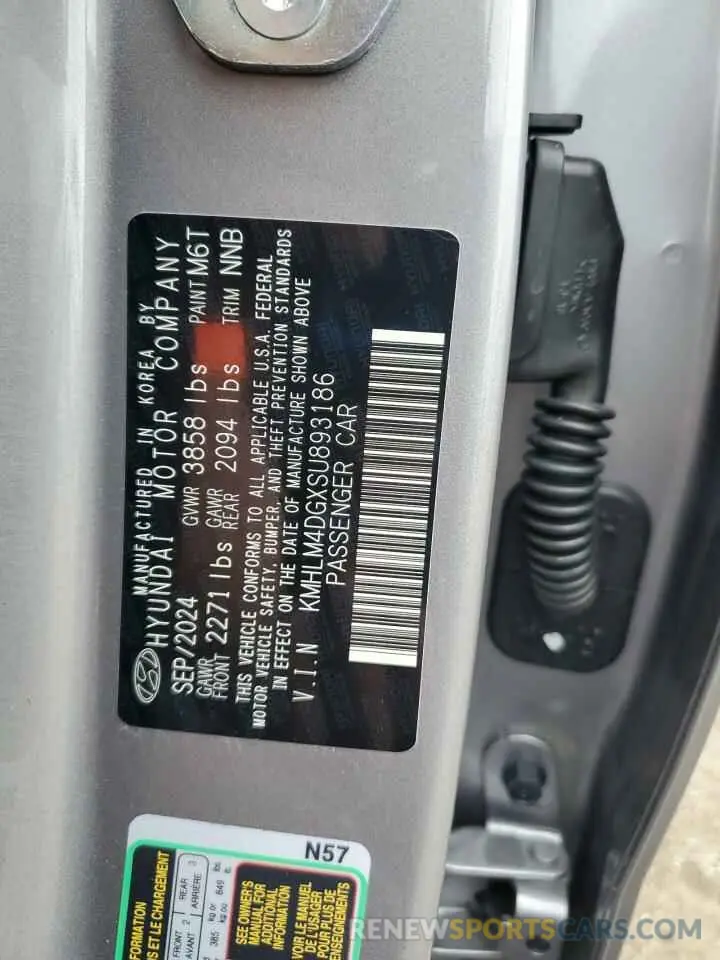 12 Photograph of a damaged car KMHLM4DGXSU893186 HYUNDAI ELANTRA 2025