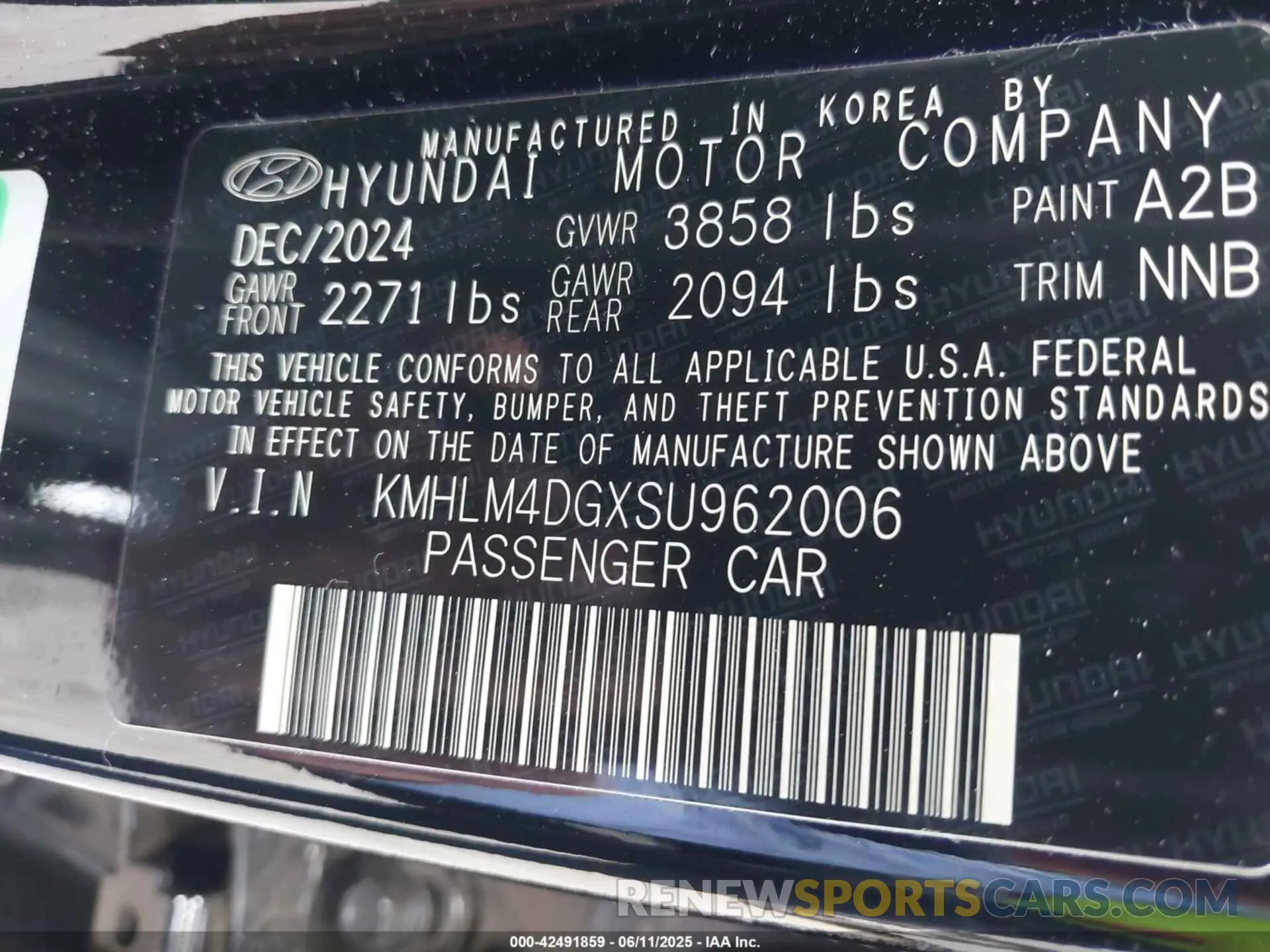 9 Photograph of a damaged car KMHLM4DGXSU962006 HYUNDAI ELANTRA 2025