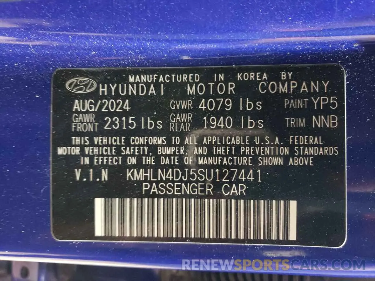 13 Photograph of a damaged car KMHLN4DJ5SU127441 HYUNDAI ELANTRA 2025