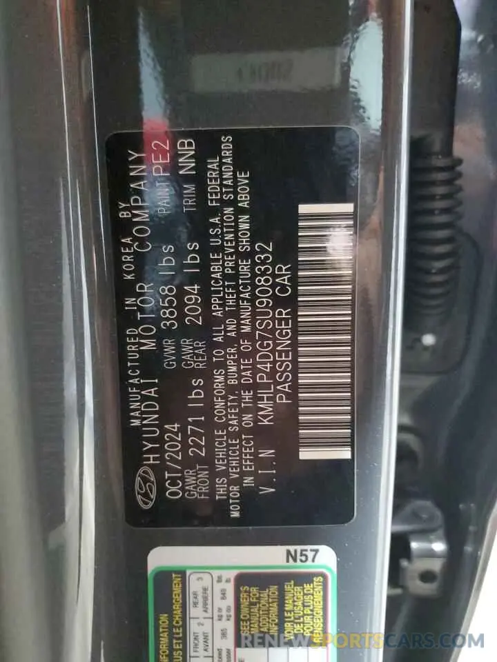 13 Photograph of a damaged car KMHLP4DG7SU908332 HYUNDAI ELANTRA 2025