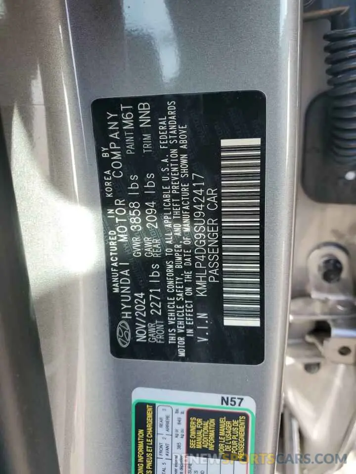 12 Photograph of a damaged car KMHLP4DG9SU942417 HYUNDAI ELANTRA 2025