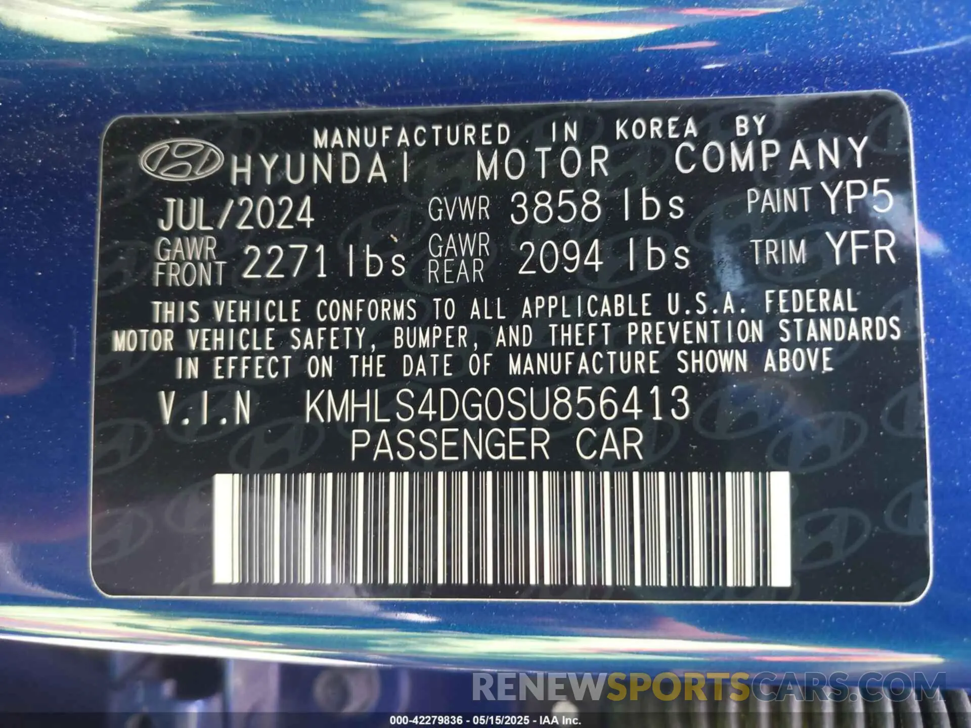 9 Photograph of a damaged car KMHLS4DG0SU856413 HYUNDAI ELANTRA 2025