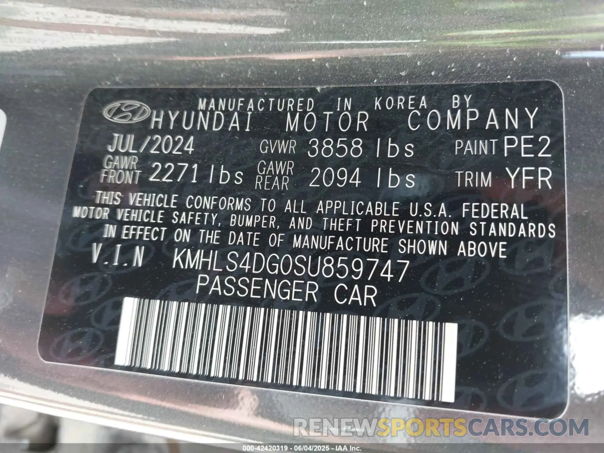 9 Photograph of a damaged car KMHLS4DG0SU859747 HYUNDAI ELANTRA 2025