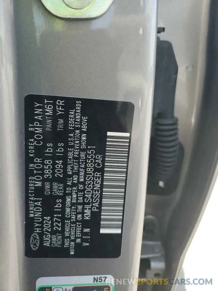 12 Photograph of a damaged car KMHLS4DG3SU885551 HYUNDAI ELANTRA 2025