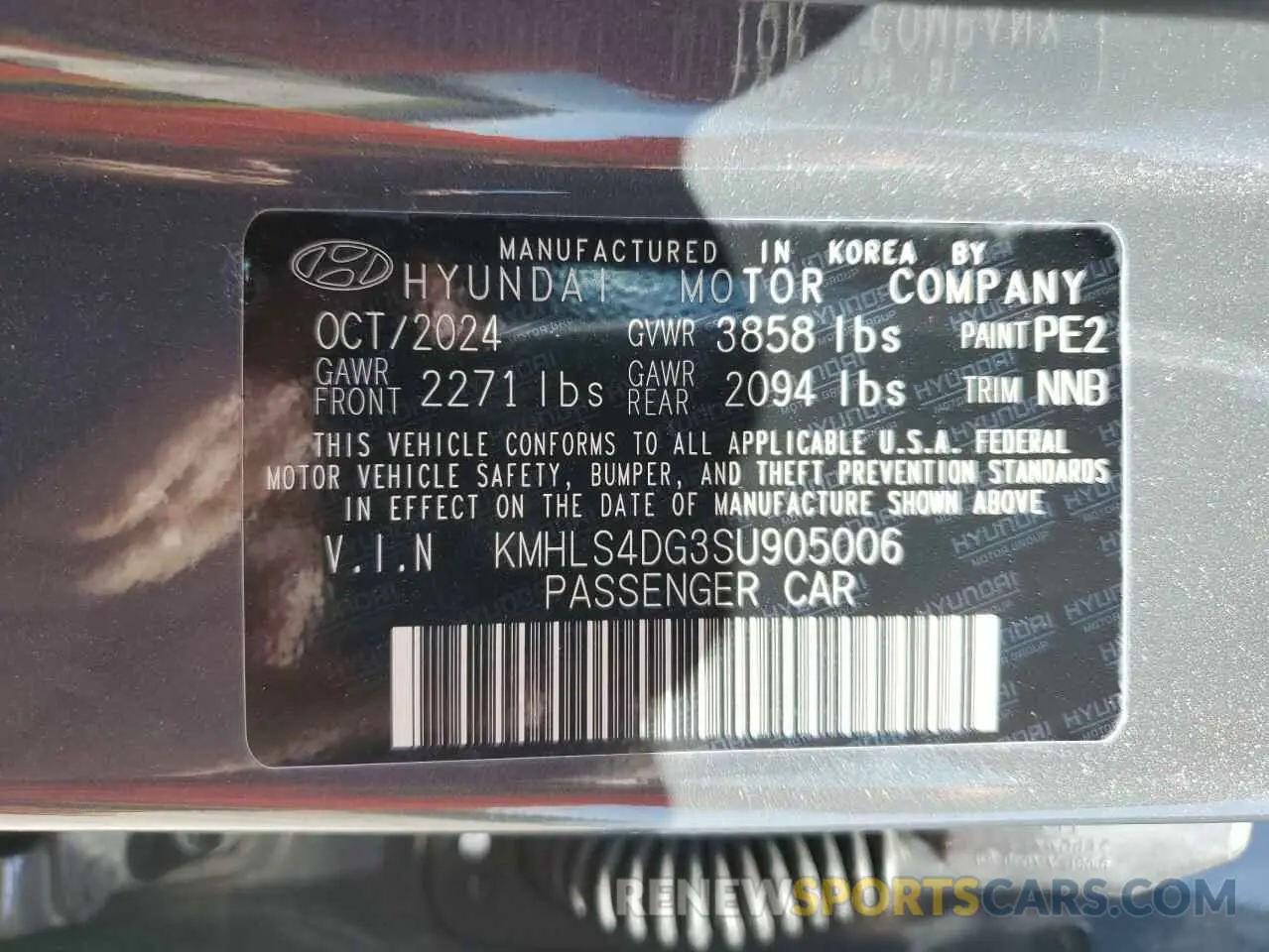 12 Photograph of a damaged car KMHLS4DG3SU905006 HYUNDAI ELANTRA 2025