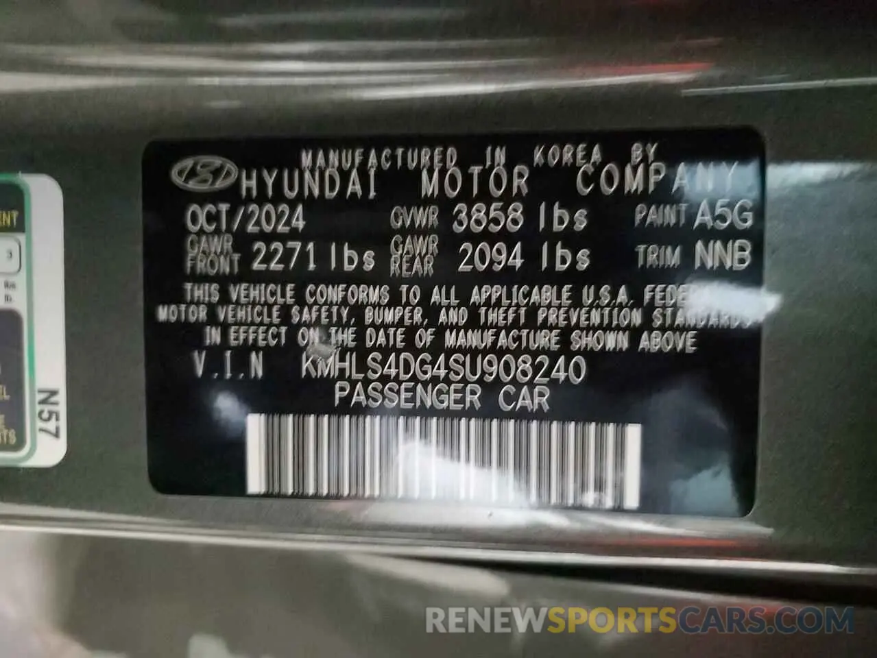 12 Photograph of a damaged car KMHLS4DG4SU908240 HYUNDAI ELANTRA 2025