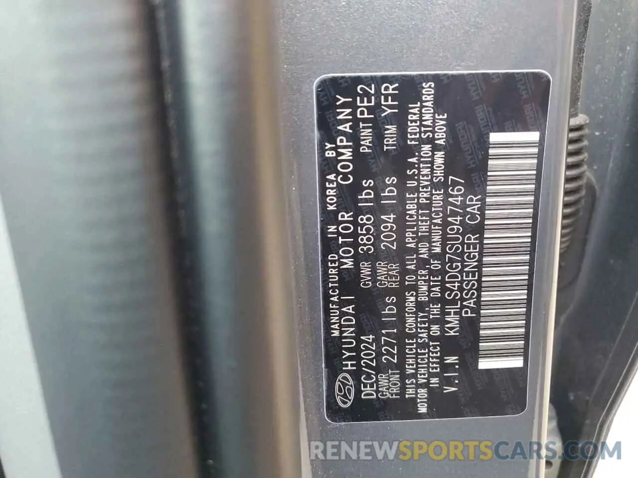 12 Photograph of a damaged car KMHLS4DG7SU947467 HYUNDAI ELANTRA 2025