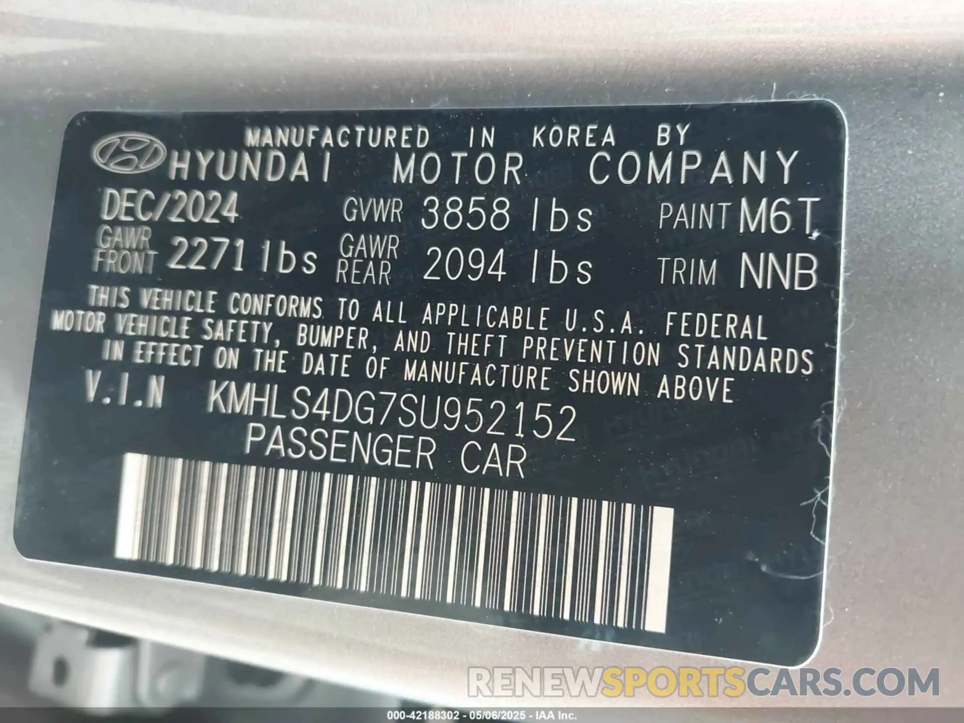 9 Photograph of a damaged car KMHLS4DG7SU952152 HYUNDAI ELANTRA 2025