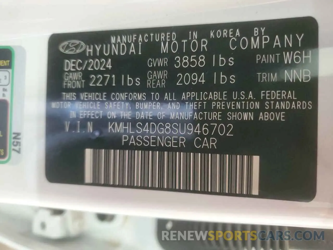 12 Photograph of a damaged car KMHLS4DG8SU946702 HYUNDAI ELANTRA 2025